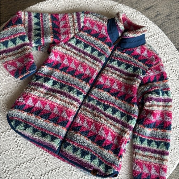 Colorful Geometric Kids Fleece Jacket - Picture 5 of 10